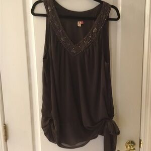 Brown Embellished Top